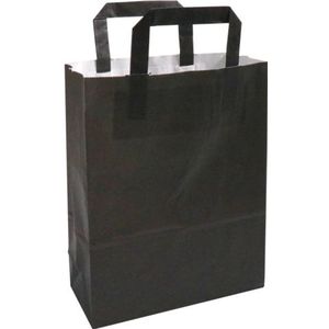 Klika - Tas | Papier | platte handgreep | 22x 10x28cm | draagtas | zwart | 250 stuks