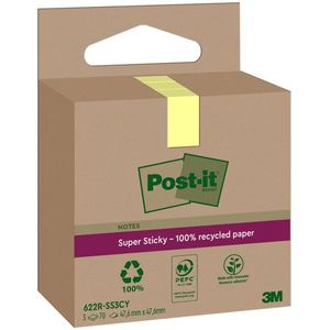 Memoblok 3m post-it 622 rss3cy 47.6x47.6mm geel | 12 stuks