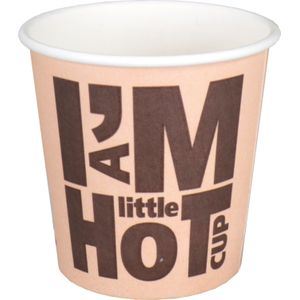 Depa | Koffiebeker | I´M a HOT cup | Karton + PE | 100ml | 4oz | 60mm | bruin | 1000 stuks