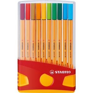 Stabilo - Fineliner point 88/20 etui gl/rd f assorti | Etui a 20 stuk | 10 stuks