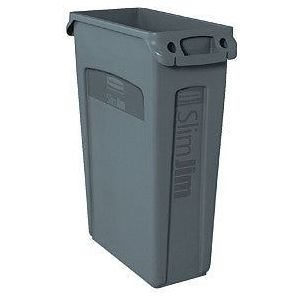 Afvalbak rubbermaid slim jim vented 87l grijss-s1 stuk