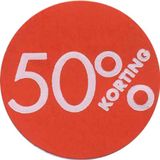 Klika - Etiket | Reclame-etiket | papier | 50% korting | permanent | ∅30mm | rood | rol à 250 stuks