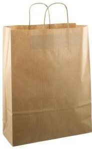 Papieren koordtas 32x12x41cm 50 stuks bruin kraft