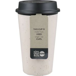 NOW Cup herbruikbare koffiebeker crème/zwart 12oz/340ml