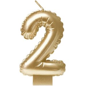 Foil balloon candle gold 2 | 4 stuks