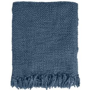 Malagoon  Indigo solid throw  Plaids, deken dames