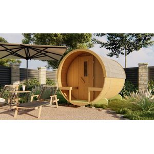 Tonsauna Thermowood Tuindeco Barrel sauna 250x195cm