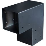 Fesca Pergola Paalverbinder Hoek 90 graden 2-wegs Zwart Gepoedercoat voor 12x12cm palen