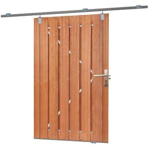 Tuindeur met schuifdeursysteem 130x195cm Hardhout