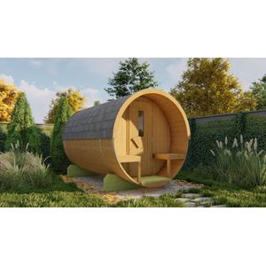 Tonsauna Thermowood Tuindeco Barrel sauna 300x195cm