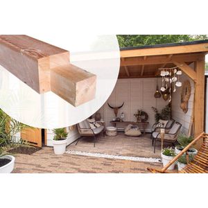 Paal Ingekeept Lariks Douglas 15x15x250cm Fijnbezaagd met inkeping voor 5x15xcm - Hoekpaal