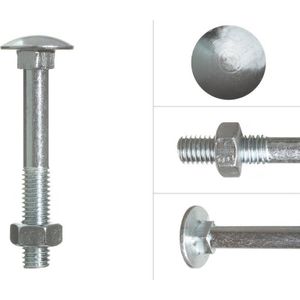 Slotbout Verzinkt m8 x 120 mm met moer - Doos 100 stuks