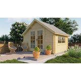 Blokhut Skov onbehandeld 350x300x268cm Wanddikte 28 mm