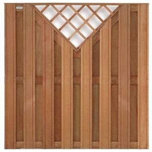 Tuinscherm met V-Trellis Keruing Timber 180x180cm Recht