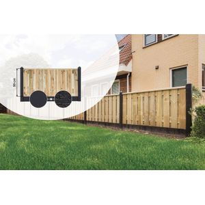 Betonpaal IJssel Laag Gecoat Diamantkop Eindpaal 10x10x190cm - Voor Tuinscherm 90 cm & 1 Onderplaat