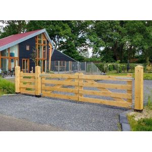 Luxe Looppoort Lariks Douglas 4 Planks 110x100cm - Verzinkt beslag