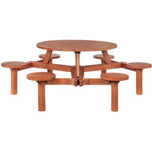 Hardhouten Picknicktafel Rond 230x77cm voor 6 personen