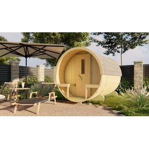 Tonsauna vurenhout 250x195cm saunabarrel Tuindeco