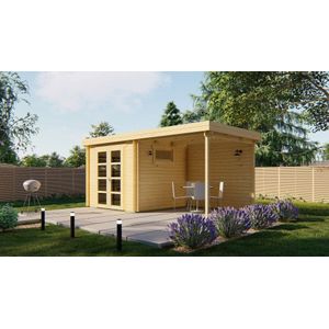 Blokhut Brenda onbehandeld 525x275x234cm Wanddikte 28 mm