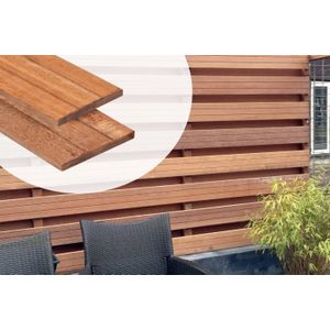 Schuttingplank Hardhout 1.5x14x245cm