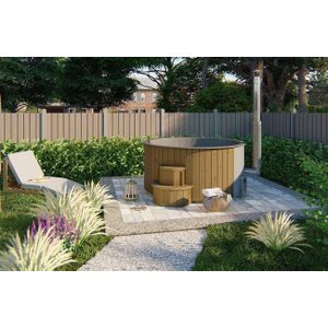 Hottub / Spa Deluxe XL Thermowood Ø 226 x H 102 cm - Met Interne RVS Kachel