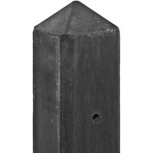 Betonpaal IJssel Eind/Beginpaal Antraciet Smal 8.5x8.5x270cm - Voor Tuinscherm 180 cm & 1 Onderplaat