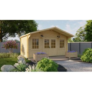 Blokhut Skyler met luifel 500x320x281cm Wanddikte 28 mm