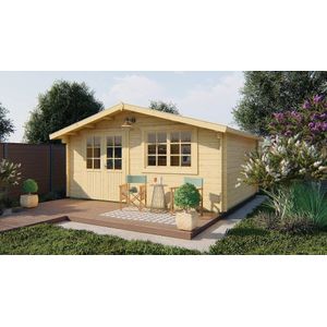 Blokhut Dijon 500x400x236cm + Luifel 40 cm Wanddikte 34 mm