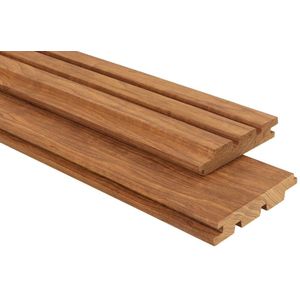 Gevelbekleding Thermisch Gemodificeerd Fraké 2.5x14.5x335cm Triple blokprofiel
