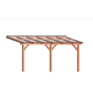 Aanbouw Veranda Lariks Douglas Fijn bezaagd Hout met Helder Polycarbonaat Dak 500x500cm