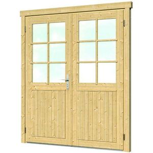 Dubbele deur XL met half raam 174x209cm Links Openend Wanddikte 28 t/m 70 mm