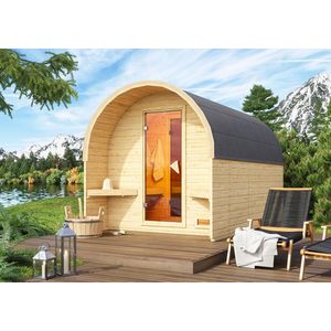 Pod Sauna 3 Karibu 219x385x229cm - Met voorruimte