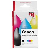 Inktcartridge Quantore alternatief tbv Canon PGI-520 CLI-521 2 zwart + 3 kleuren | 12 stuks