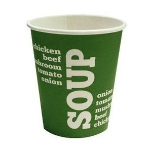 Soup beker karton 250 cc groen BAMBOO 50 stuks