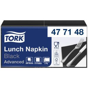 Lunchservet tork advanced vierdevouw zwart