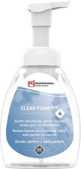 Handzeep scj clear foam pure parfumvrij 250ml | 6 stuks