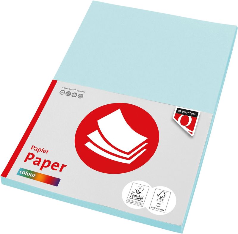 Kopieerpapier Quantore Colour A4 80gr lichtblauw 100 vel | 10 stuks