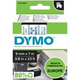 Labeltape Dymo LabelManager D1 polyester 9mm blauw op wit | 5 stuks