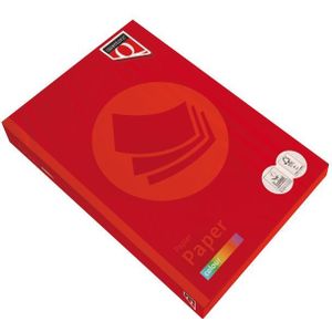Kopieerpapier Quantore Colour A4 120gr felrood 250 vel | 5 stuks