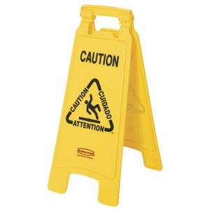 Waarschuwingsbord wet floor caution 67x28x4cm geel