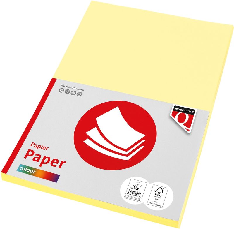 Kopieerpapier Quantore Colour A4 160gr kanariegeel 50 vel | 10 stuks