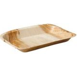 Biodore® Bord, rechthoekig, 1-vaks, Palmblad,17x14cm 25 stuks