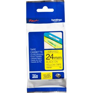 Labeltape Brother P-touch TZe-651 standaard 24mm zwart op geel | 25 stuks