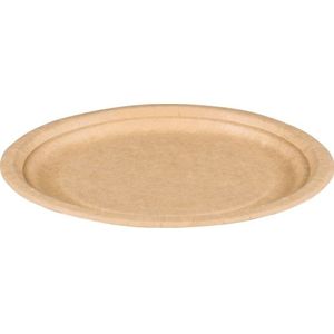 Depa Bord | rond | 1-vaks | karton | Ø18cm | bruin | 100 stuks