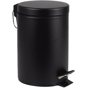 Afvalbak brasq pedaalemmer 3 liter zwart | 6 stuks