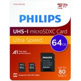 Geheugenkaart Philips micro SDXC Class 10 UHS-I U1 64GB 2 stuks