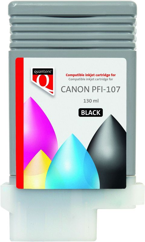 Quantore - PFI-107 - Inktcartridge - Zwart - 1 Stuk