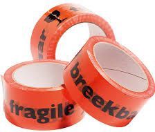Pp acryl tape low noise 'breekbaar fragile vorsicht' 32 micron 50 mm x 66 meter | 6 stuks