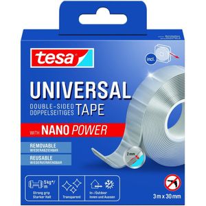 Plakband tesa nano power dubbelzijdig 30mmx3m | 8 stuks
