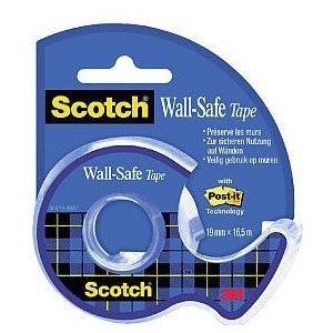 Plakband scotch 19mmx16.5m wall safe handafroller | 1 stuk